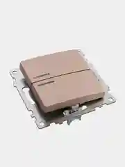 Выключатель 2-клавишный Stekker, GLS10-7102-02, Катрин,  c индикатором