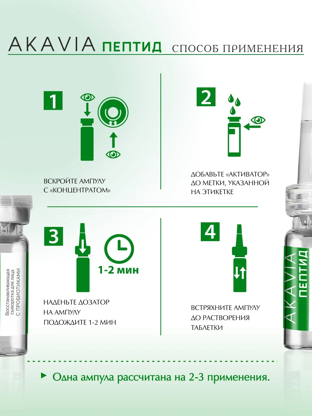 АКАВИЯ PEPTID Восстанавливающая сыворотка для лица с пробиотиками