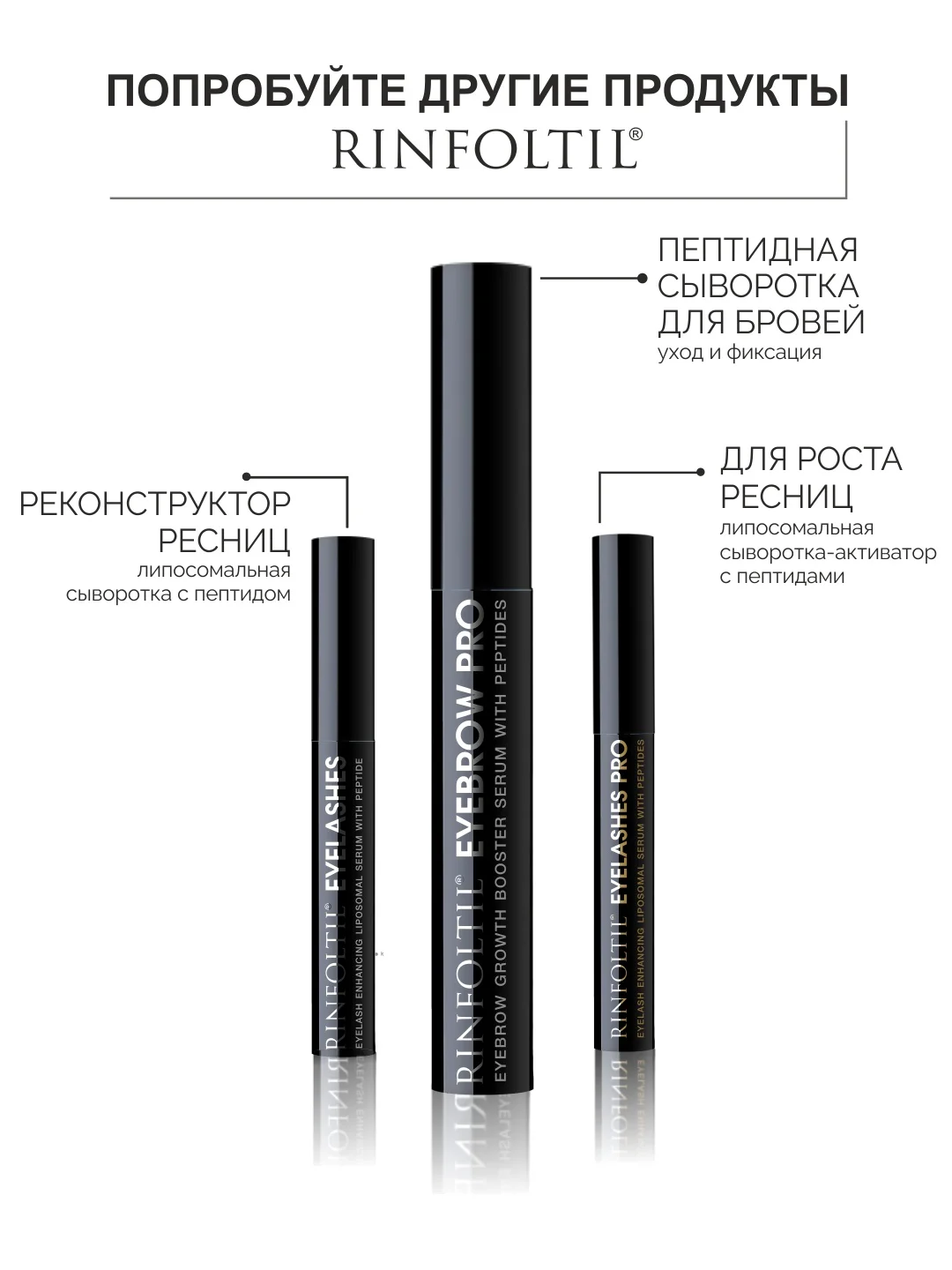 РИНФОЛТИЛ Eyebrow PRO. Сыворотка-бустер для роста бровей с пептидами
