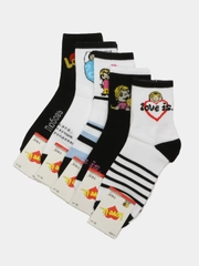 Носки "Love is", черные и белые, унисекс, набор 5 пар