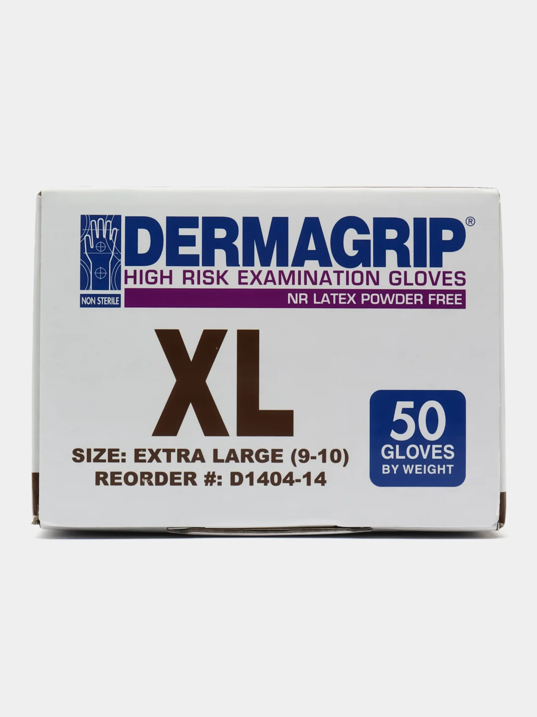 Перчатки медицинские одноразовые Dermagrip High Risk, 630073, латексные смотровые 50 шт XL
