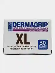 Перчатки медицинские одноразовые Dermagrip High Risk, 630073, латексные смотровые 50 шт XL