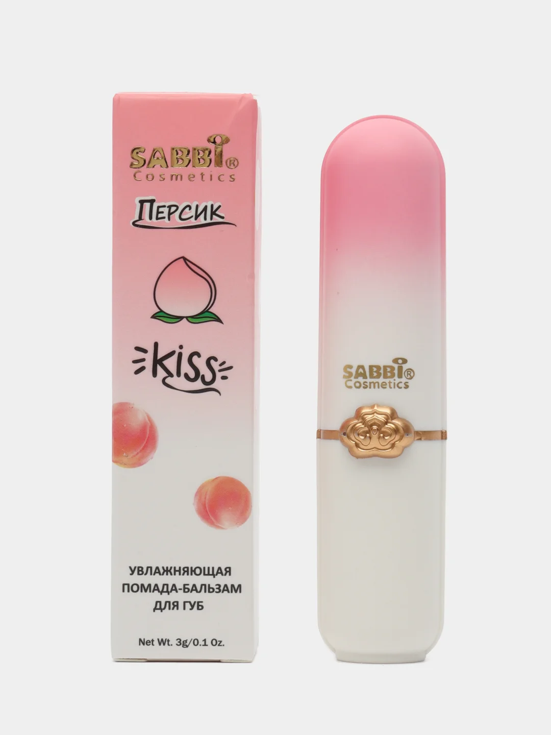 Увлажняющий бальзам для губ, тинт с ароматом персика, помада Sabbi Peach Kiss