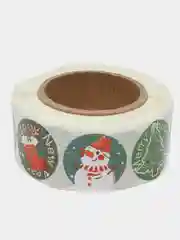 Наклейки детские новогодние, в рулоне, 500 шт