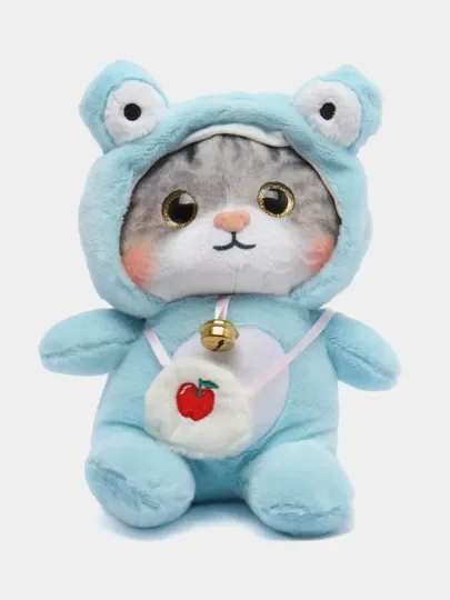 Мягкая игрушка кошка в костюме плюшевая 24 см в одежде кошка кот котенок