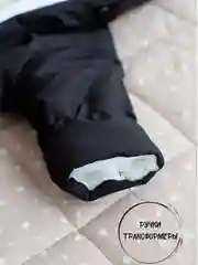 Черный зимний комбинезон для новорожденного с капюшоном