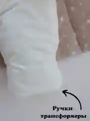 Белый зимний комбинезон для новорожденного с капюшоном