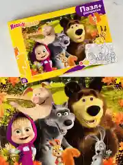 Макси 24 пазл Маша и медведь раскраска Мозаика Игра Мульт