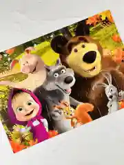 Макси 24 пазл Маша и медведь раскраска Мозаика Игра Мульт