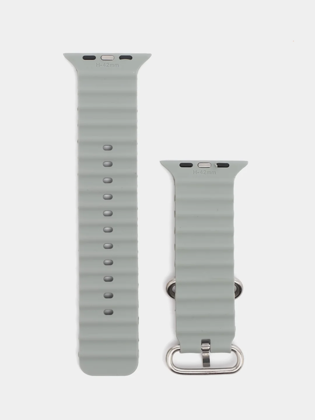 Серый браслет ремешок ребристый Ocean Band для Apple Watch X22 pro, X7 Pro, T200 plus, M16, HW22