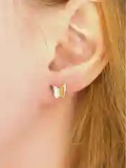 Серьги бабочки из металла ассиметричные