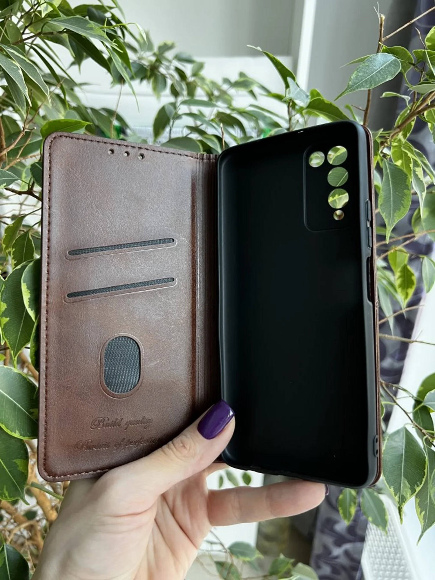 Тёмно-коричневый чехол книжка elitcase для Honor 10X Lite / Хонор 10Х лайт