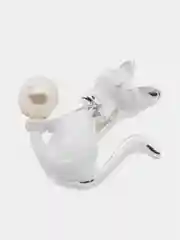 Молочный брошь "Кошка, котик"