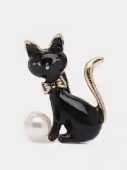 Хром брошь "Кошка, котик"