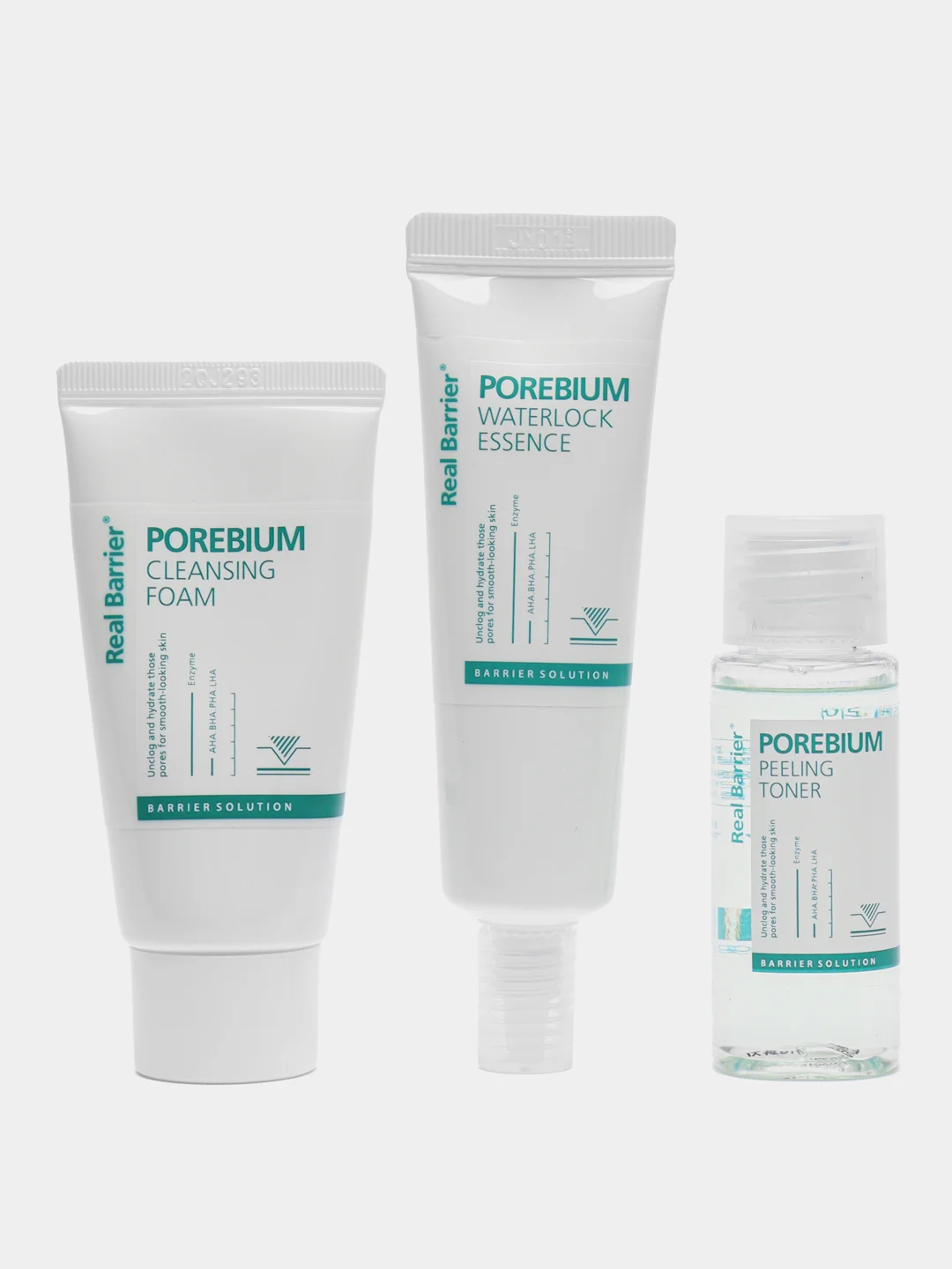 Набор миниатюр с энзимами для сужения пор Real Barrier Porebium Starter Kit, 3 предмета