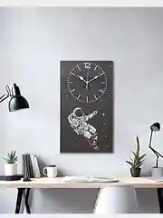 Черный часы-картина, настенные. интерьерные