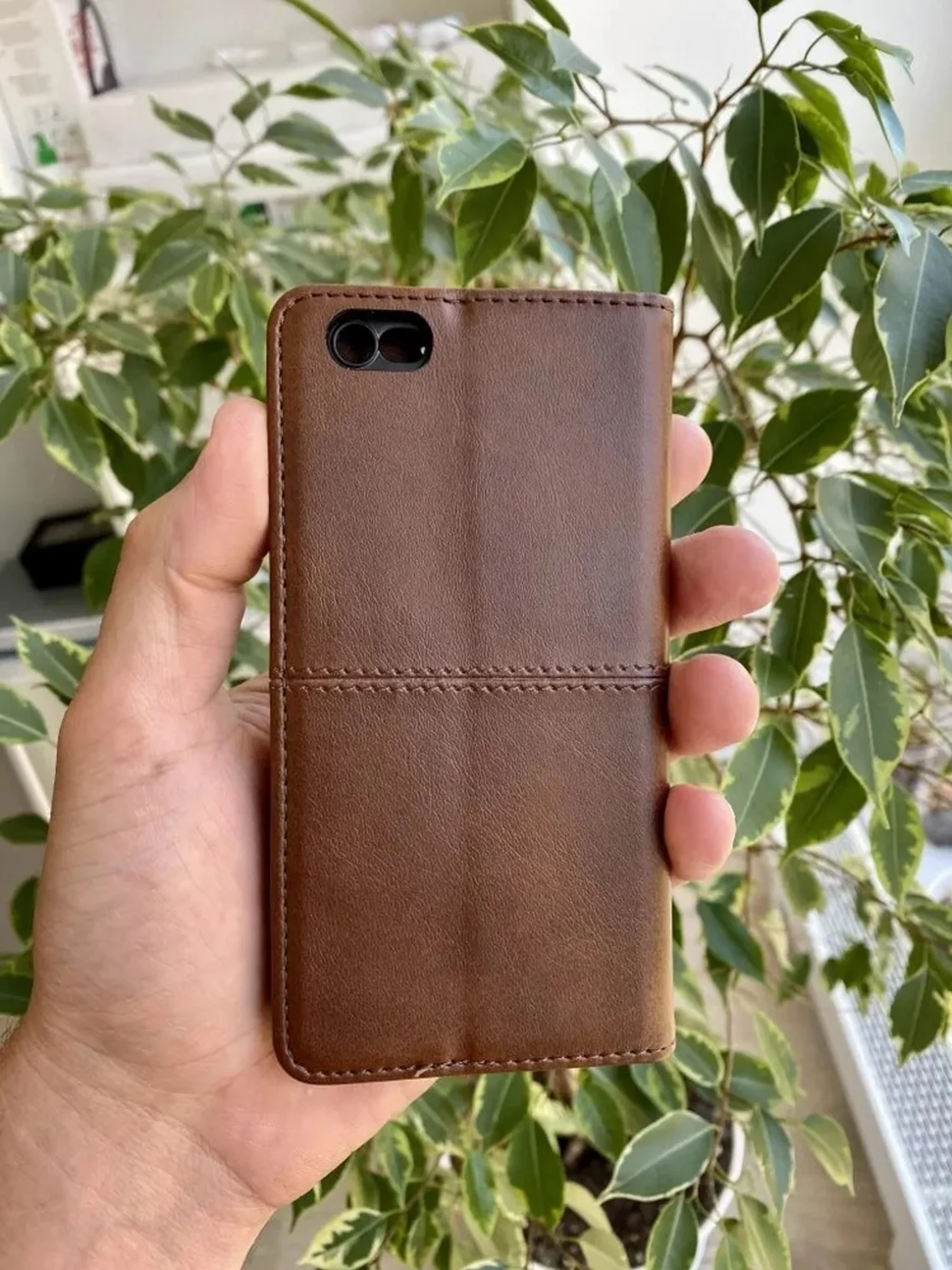 Тёмно-коричневый чехол книжка elitcase для Apple iPhone 6 и 6S / Айфон 6 и 6S