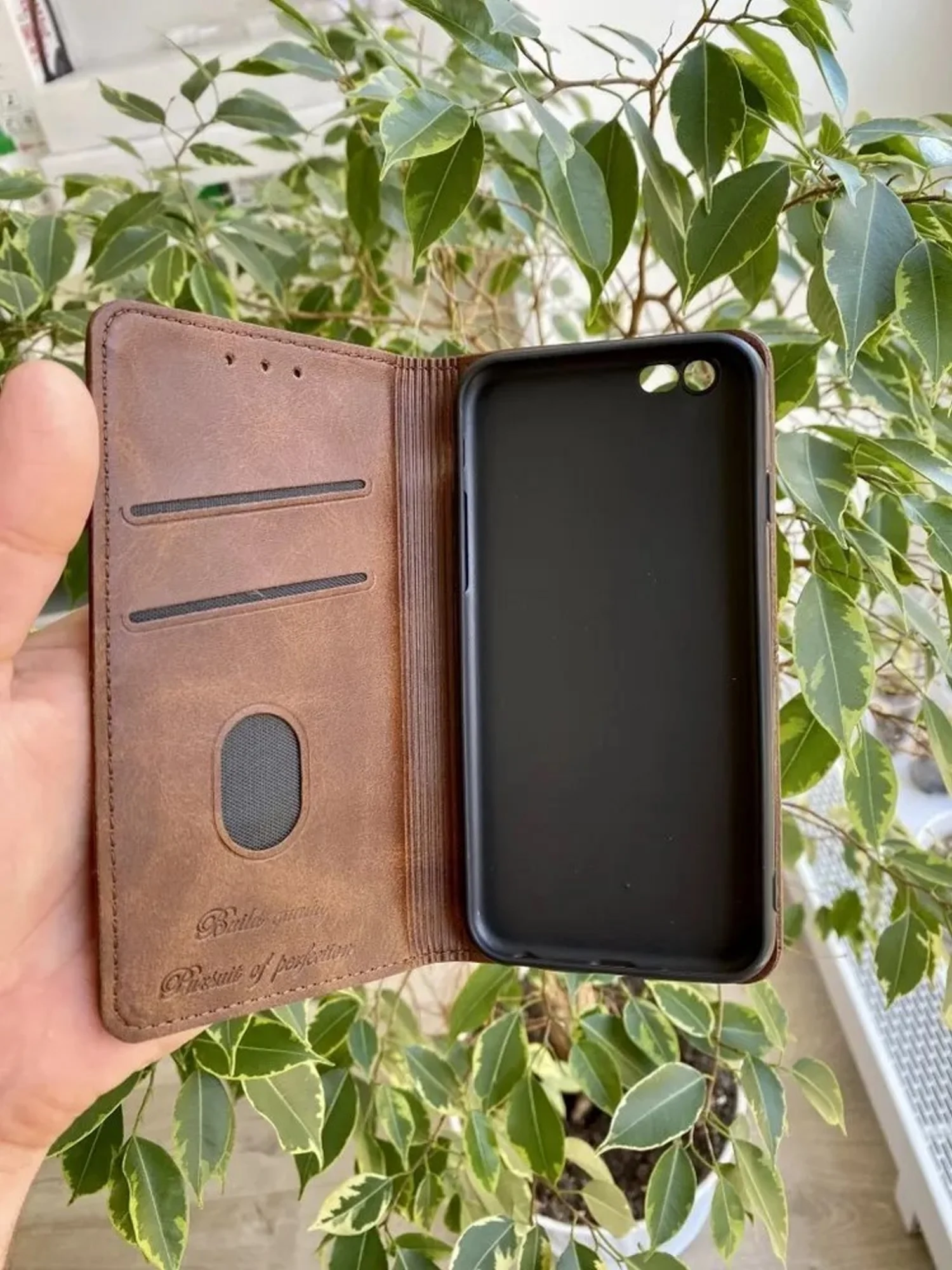 Тёмно-коричневый чехол книжка elitcase для Apple iPhone 6 и 6S / Айфон 6 и 6S