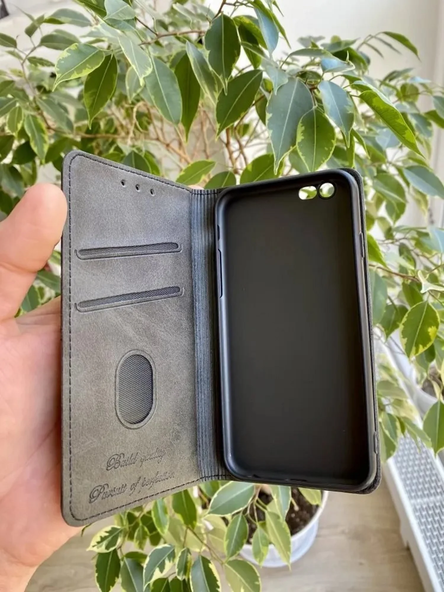 Черный чехол книжка elitcase для Apple iPhone 6 и 6S / Айфон 6 и 6S