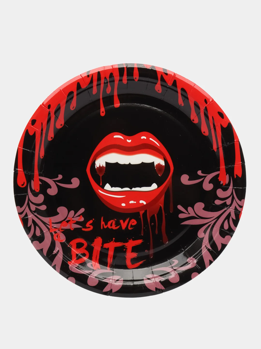 Алый тарелка бумажная , салфетки на Хэллоуин "Happy Halloween", 18 см, набор из 6 штук