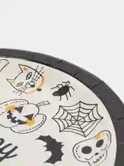 Белый тарелка бумажная , салфетки на Хэллоуин "Happy Halloween", 18 см, набор из 6 штук