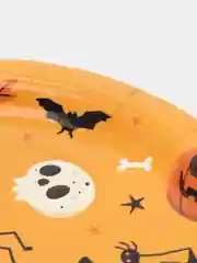 Светло-оранжевый тарелка бумажная , салфетки на Хэллоуин "Happy Halloween", 18 см, набор из 6 штук
