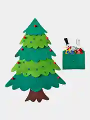 Елка из фетра новогодняя с игрушками на липучках 102x68 см, 32 украшения Золотая Сказка