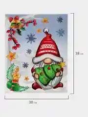 Наклейка новогодняя интерьерная на окно, зеркало, стекло для декора 30x38см Золотая Сказка