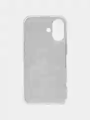Серый металлик силиконовый чехол на Apple iPhone 16 / Айфон 16 прозрачный, с принтом, защита камеры