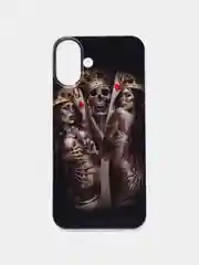 Оливковый чехол на Apple iPhone 16 Plus / Айфон 16 Плюс прозрачный, с принтом, защита камеры