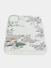 Пастельно-коралловый чехол на Apple iPhone 16 Plus / Айфон 16 Плюс прозрачный, с принтом, защита камеры