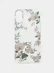 Пастельно-коралловый чехол на Apple iPhone 16 Plus / Айфон 16 Плюс прозрачный, с принтом, защита камеры