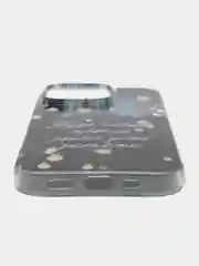 Серый чехол на Apple iPhone 16 Pro / Айфон 16 Про прозрачный, с принтом, защита камеры