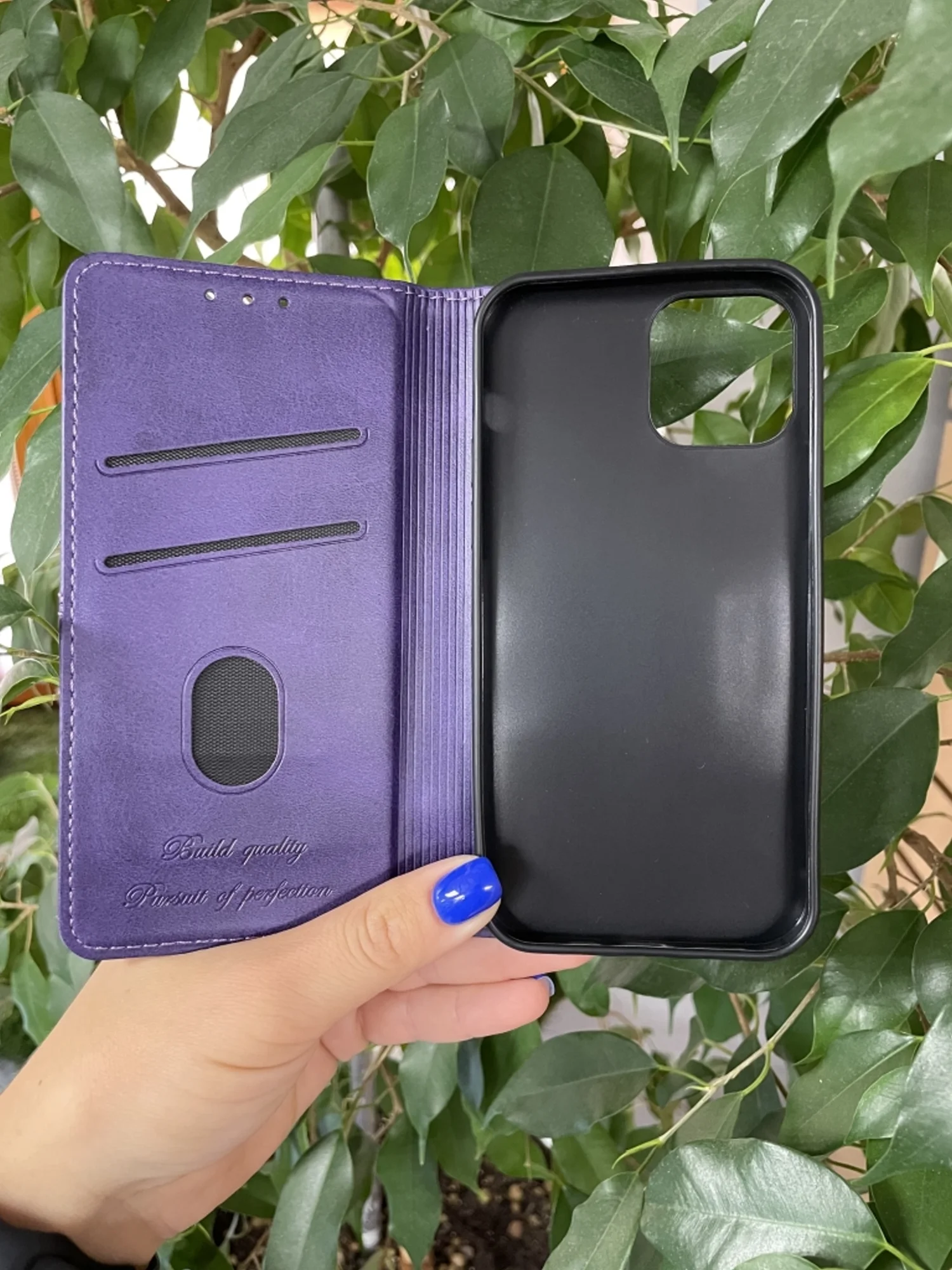 Фиолетовый чехол книжка elitcase для Apple iPhone 12 и 12 Pro / Айфон 12 и 12 Про