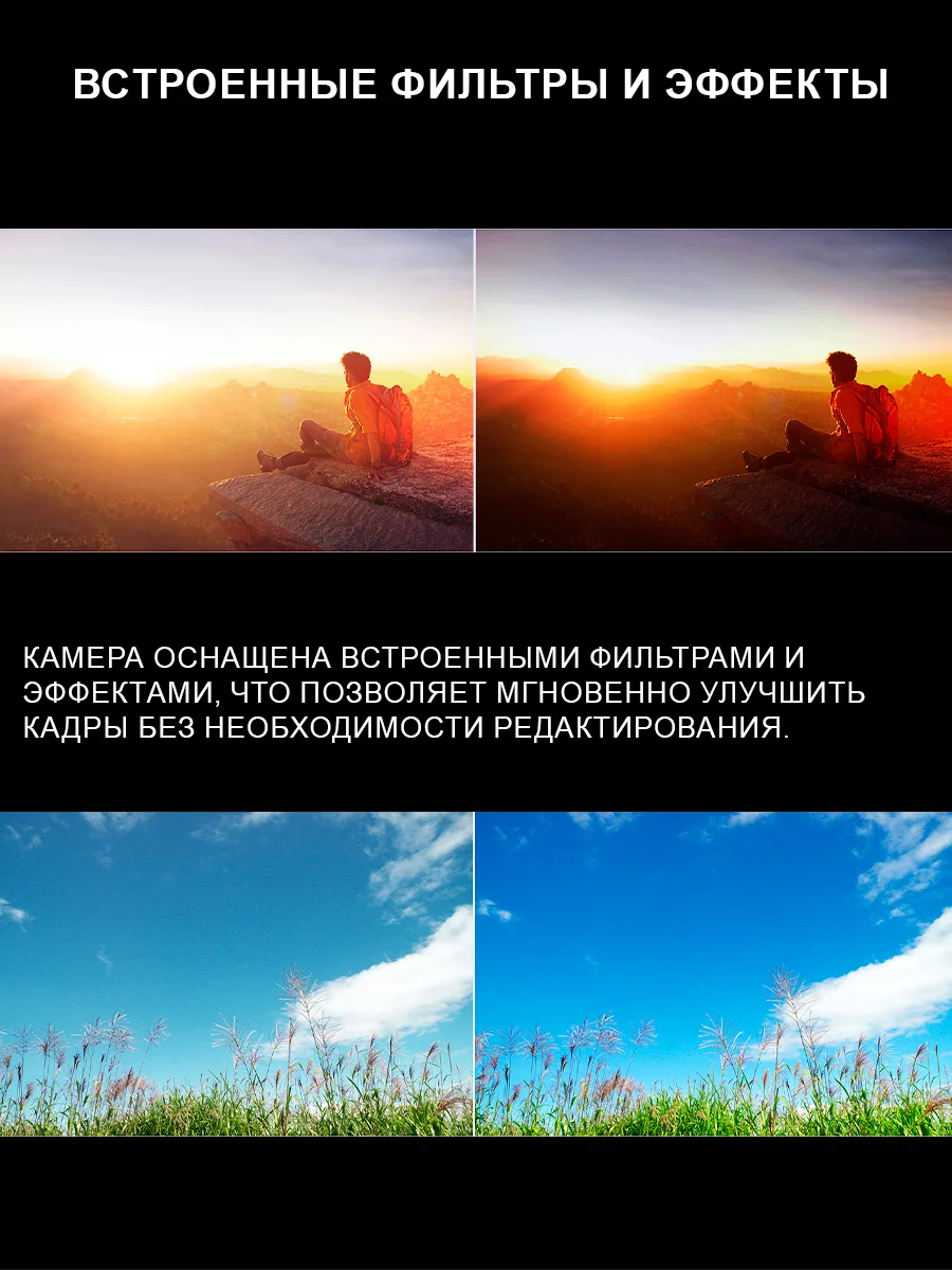 Экшн камера SJCam SJ8 черная с креплением, цифровым стабилизатором, 4K Ultra HD