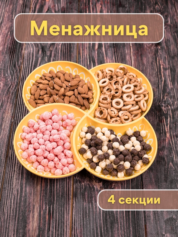 Менажница пластиковая, блюдо для подачи, тарелка для сервировки