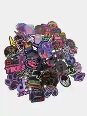 Белый неоновые наклейки по 50шт разные комплектации, наклейки стикеры, Neon, многоразовые