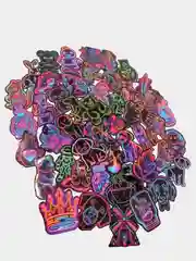Неоновые наклейки по 50шт разные комплектации, наклейки стикеры, Neon, многоразовые