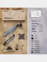 Черный кронштейн для монитора 15"-42" ONKRON G110 настольный, до 15 кг, чёрно-серый