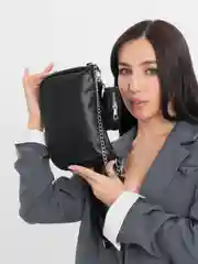Черный сумка кросс боди маленькая через плечо