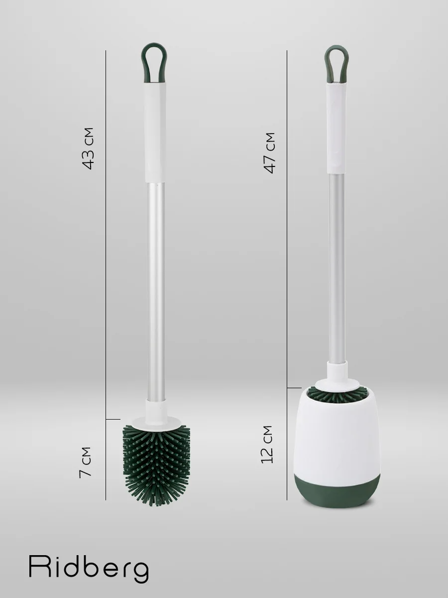 Ершик для унитаза Ridberg Toilet Brush, с подставкой и антибактериальным дном