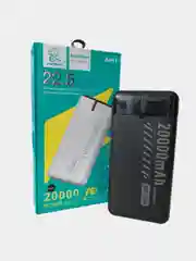 Power Bank 20000 мАч, быстрая зарядка, 22.5W, 2 USB разъема для зарядки + Type-C