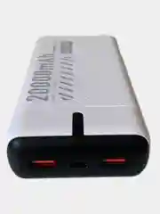 Power Bank 20000 мАч, быстрая зарядка, 22.5W, 2 USB разъема для зарядки + Type-C
