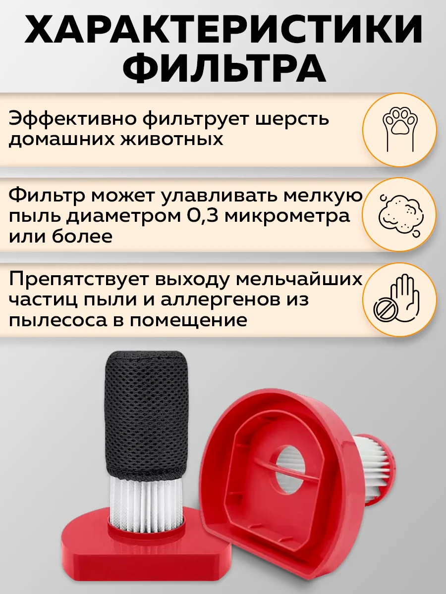 Фильтр для пылесоса Deerma DX700 Pro (Red)