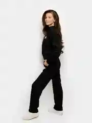 Черный женский костюм двойка на флисе