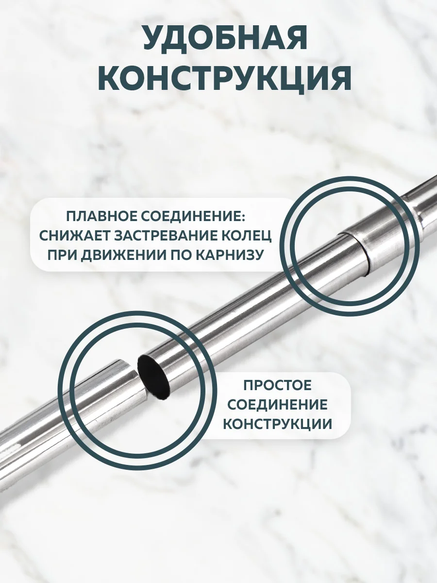 Угловой карниз для ванной, Ridberg, раздвижной, регулируемый