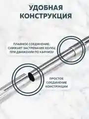 Угловой карниз для ванной, Ridberg, раздвижной, регулируемый