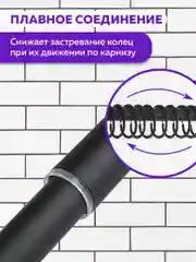 Карниз для ванной телескопический Ridberg 115 см (Black)