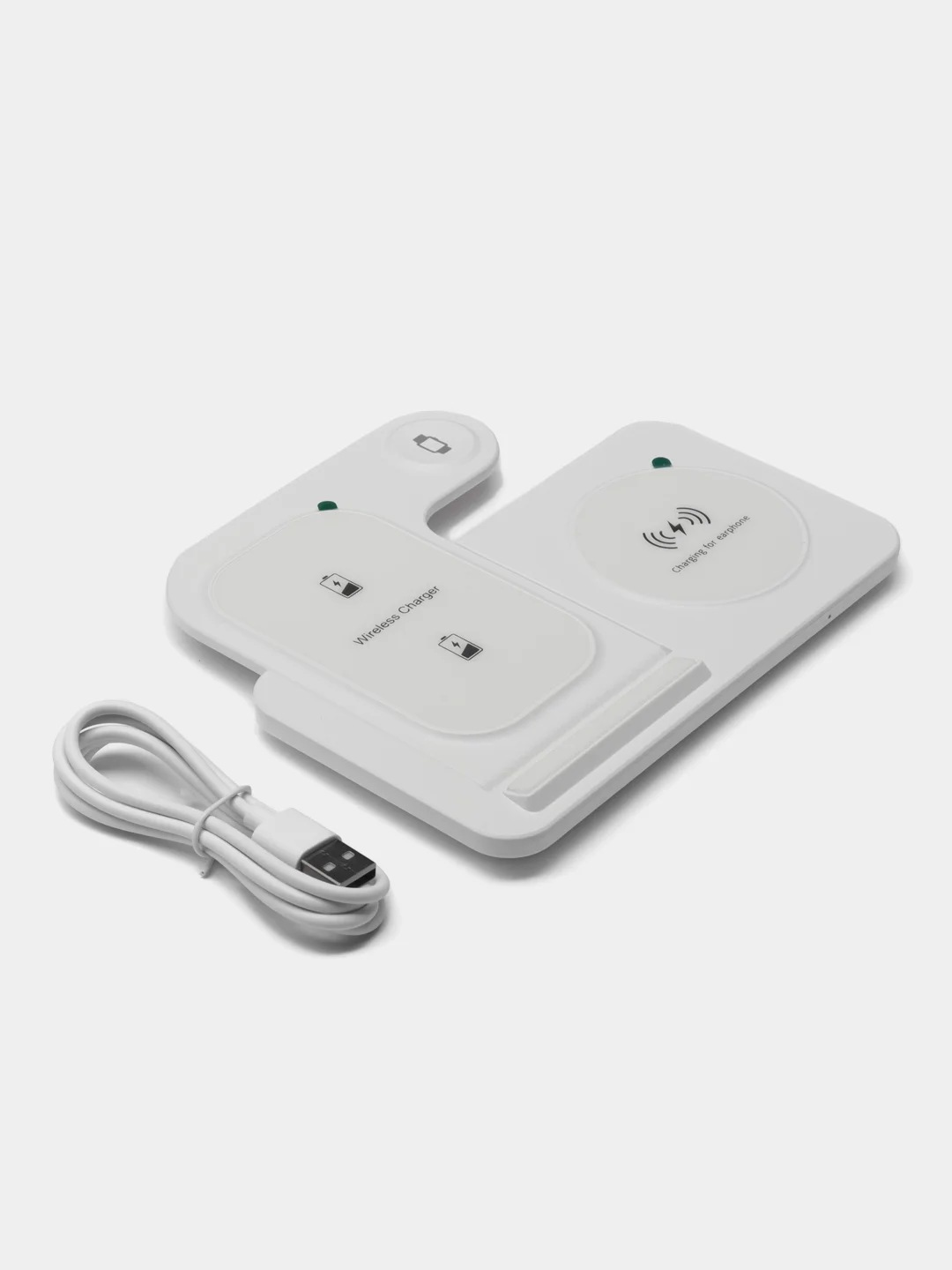 Белый беспроводная зарядка, 3 в 1, для iPhone, iWatch, AirPods, Android