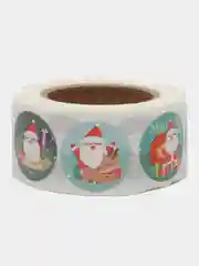 Наклейки детские новогодние, в рулоне, 500 шт